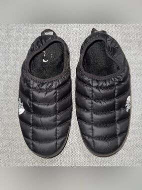The North Face Thermoball Traction Mule Mens Sz 10 Blk Slippers Faux Fur Lined